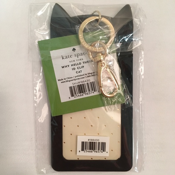 🆕KATE SPADE ♠️-CAT ID CLIP / LUGGAGE TAG KEYCHAIN - Picture 3 of 8